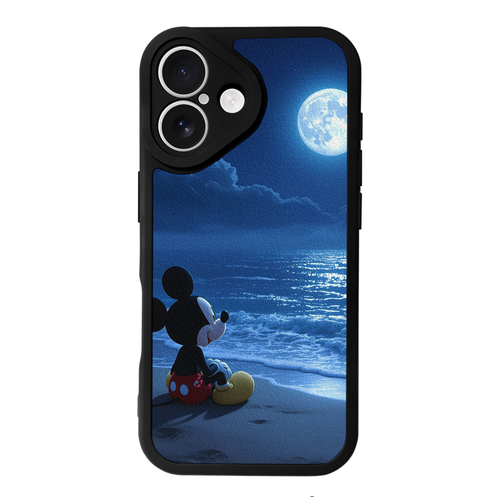 （画像用） ミッキーマウス Mickey Mouse 【iPhone 16シリーズ対応】シリコンスマホケース（レザー調） 材質：シリコン